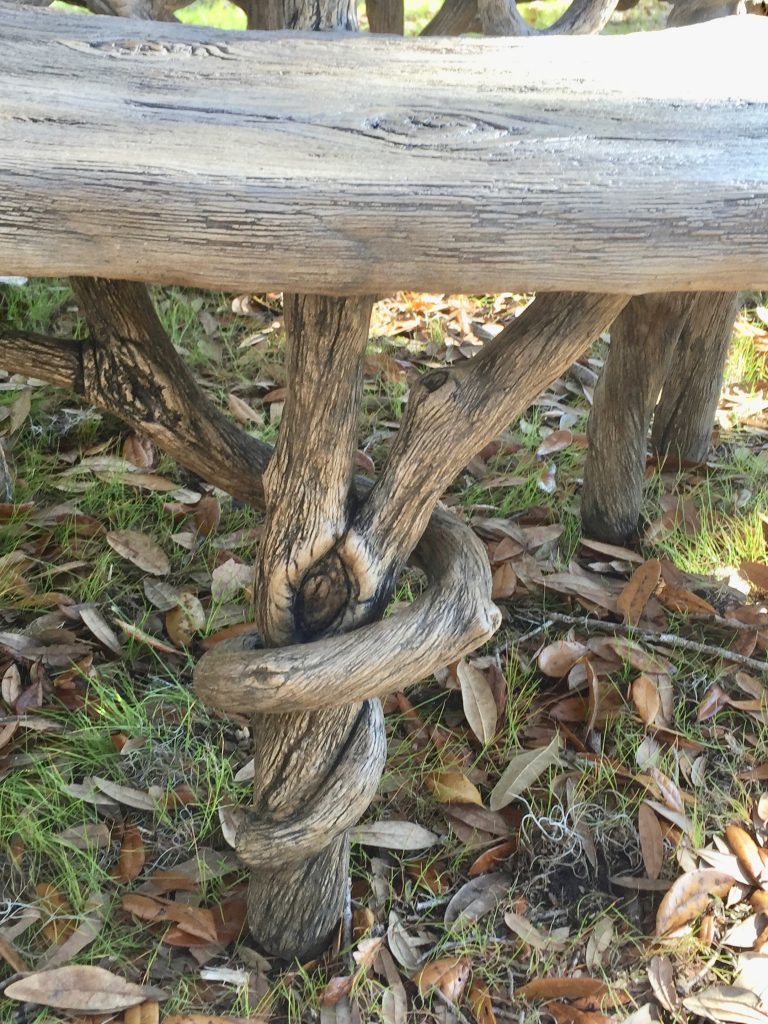 faux bois bench details