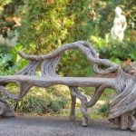 faux bois driftwood style bench