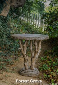 Concrete faux bois garden table