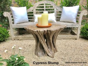 Faux bois cypress table