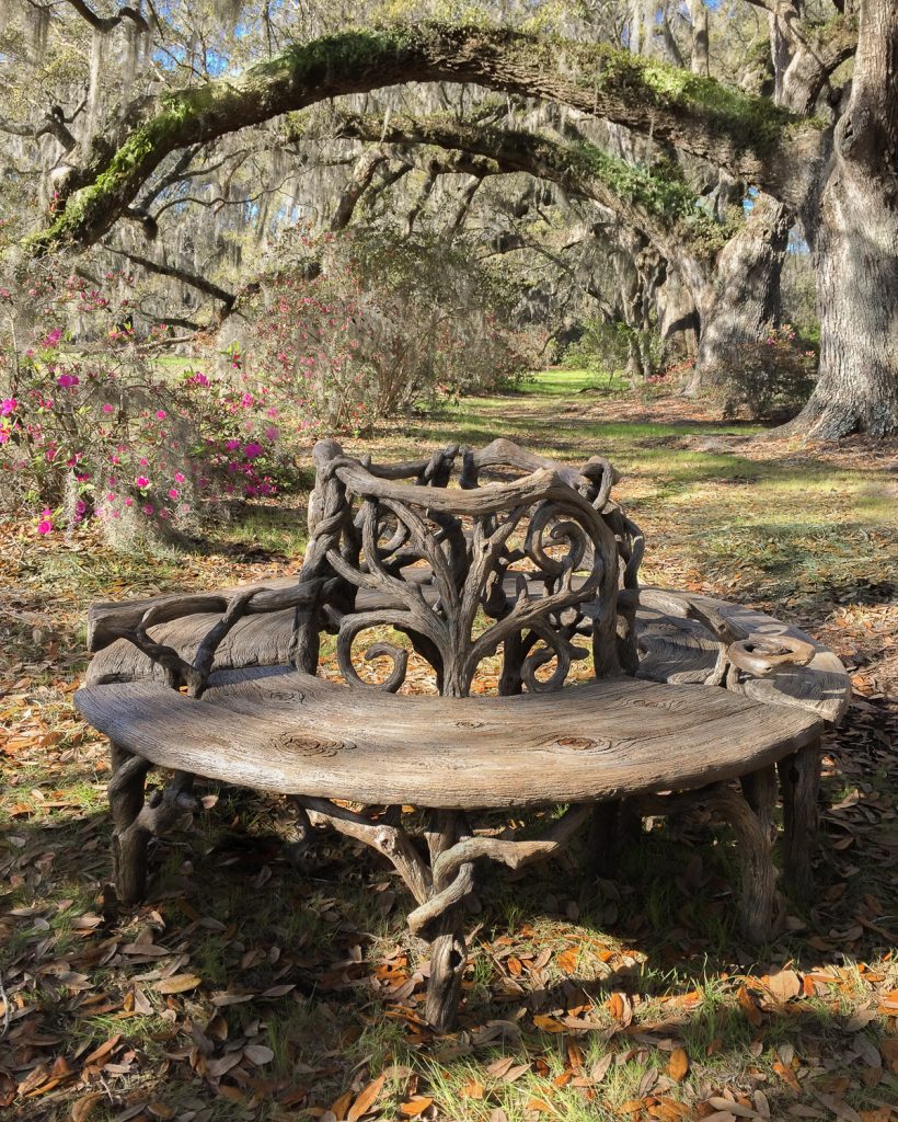 faux bois circular bench