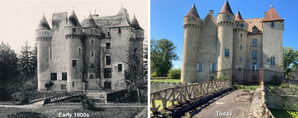 first reinforced concrete faux bois bridge in Chazelet then and now