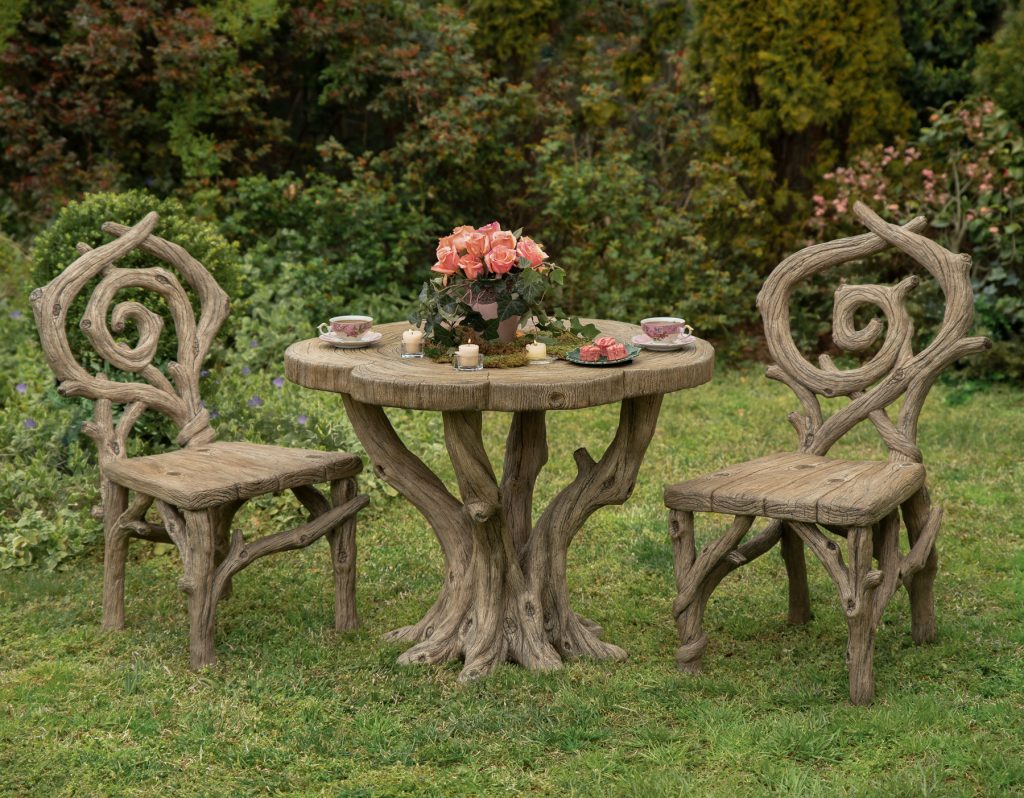 faux bois table, faux bois chair, faux bois bistro set, garden furniture