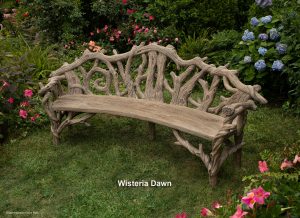 Faux bois bench, faux bois, faux bois furniture, garden bench, garden bench custom made, concrete bench