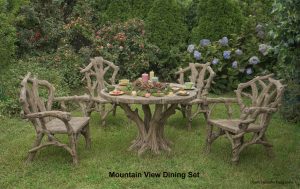 faux bois table, faux bois chair, faux bois garden furniture set, garden furniture