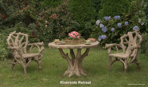 faux bois table, faux bois chair, faux bois garden furniture set, garden furniture