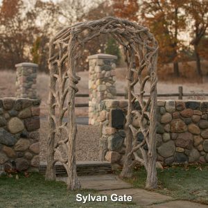 Faux bois garden arch, trellis